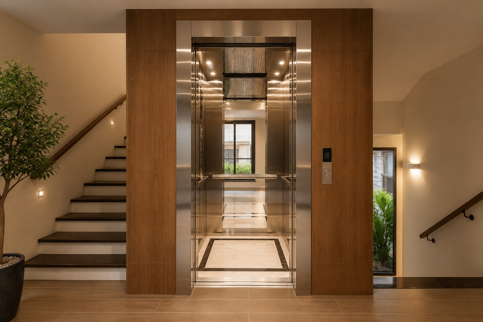 Cabin thang máy hiện đại trong nhà phố tại Vinh